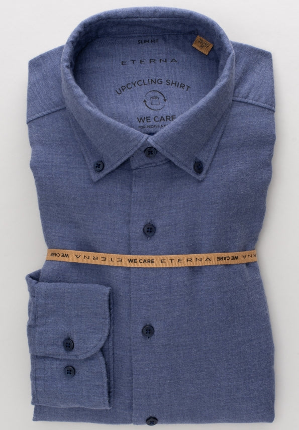 ETERNA SLIM FIT UPCYCLING SHIRT Langarm Hemd - Harbor Slate Blue - 2389-17-MS74 von Eterna