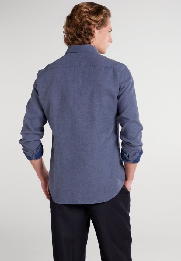 ETERNA SLIM FIT UPCYCLING SHIRT Langarm Hemd - Harbor Slate Blue - 2389-17-MS74