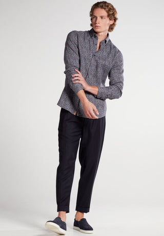 ETERNA SLIM FIT UPCYCLING SHIRT - Meadowline Blue - 2397-38-MS74