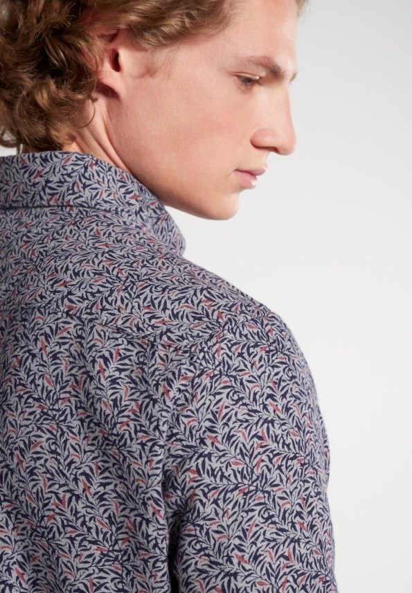 ETERNA SLIM FIT UPCYCLING SHIRT - Meadowline Blue - 2397-38-MS74 von Eterna
