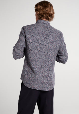 ETERNA SLIM FIT UPCYCLING SHIRT - Meadowline Blue - 2397-38-MS74