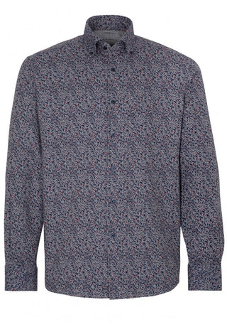 ETERNA COMFORT FIT UPCYCLING SHIRT Langarm Hemd - Inked Navy Blossom - 2397-38-QS9L