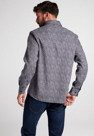 ETERNA COMFORT FIT UPCYCLING SHIRT Langarm Hemd - Inked Navy Blossom - 2397-38-QS9L