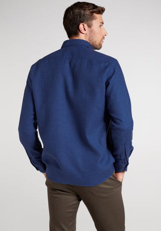 ETERNA COMFORT FIT UPCYCLING SHIRT - Ocean Blue Check - 2399-17-QS9L