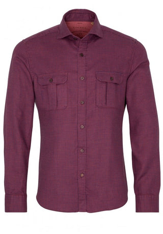 ETERNA SLIM FIT UPCYCLING SHIRT - Port Wine Check - 2399-57-M082