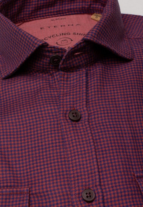 ETERNA SLIM FIT UPCYCLING SHIRT - Port Wine Check - 2399-57-M082 von Eterna