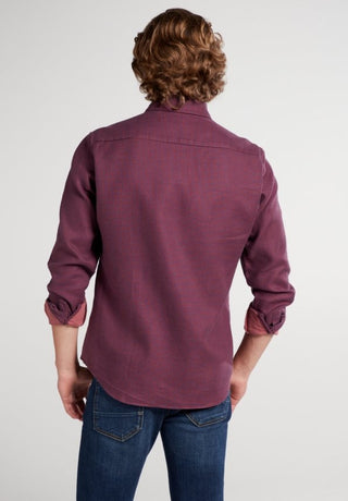 ETERNA SLIM FIT UPCYCLING SHIRT - Port Wine Check - 2399-57-M082