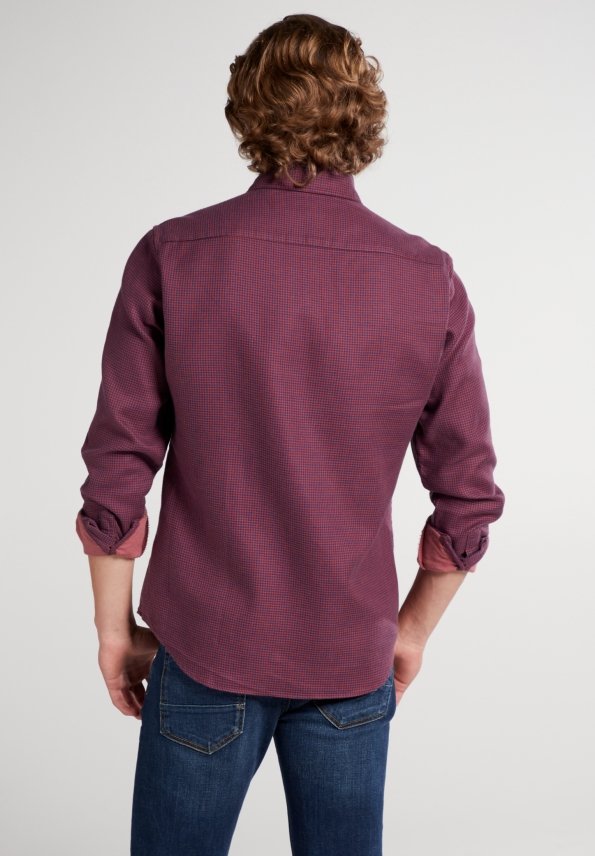 ETERNA SLIM FIT UPCYCLING SHIRT - Port Wine Check - 2399-57-M082