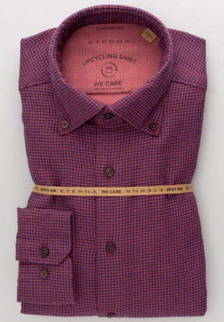 ETERNA COMFORT FIT UPCYCLING SHIRT - Windsor Grape Check - 2399-57-QS9L