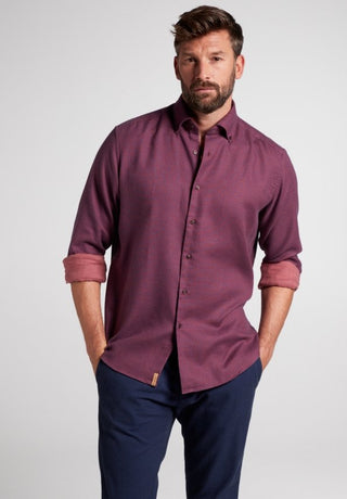 ETERNA COMFORT FIT UPCYCLING SHIRT - Windsor Grape Check - 2399-57-QS9L