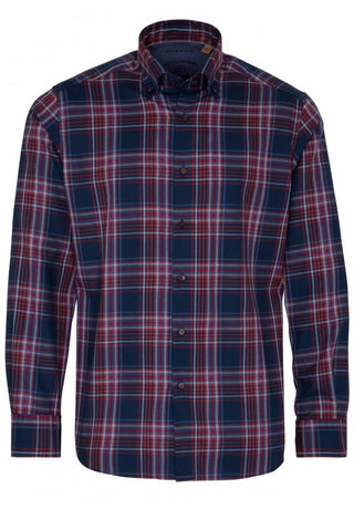 ETERNA Modern Fit UPCYCLING SHIRT - Harbor Night Plaid - 2403-57-VS74