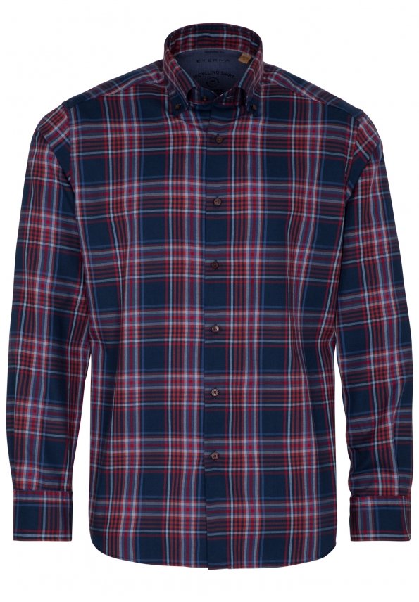 ETERNA Modern Fit UPCYCLING SHIRT - Harbor Night Plaid - 2403-57-VS74