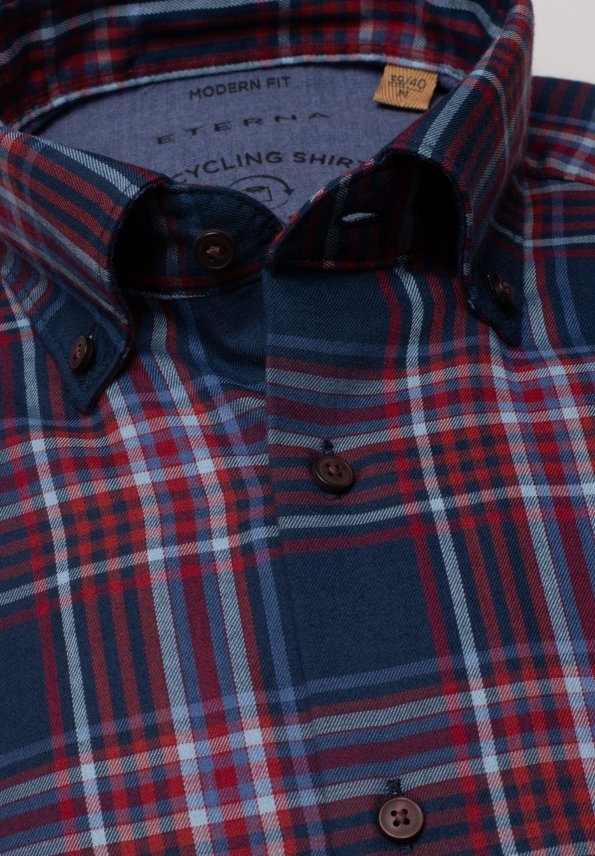 ETERNA Modern Fit UPCYCLING SHIRT - Harbor Night Plaid - 2403-57-VS74 von Eterna