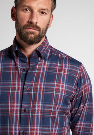 ETERNA Modern Fit UPCYCLING SHIRT - Harbor Night Plaid - 2403-57-VS74