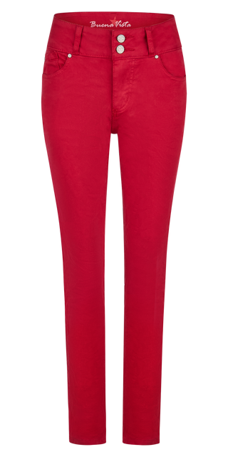 BUENA VISTA Tummyless Damen Jeans - Crimson Pulse Red - 2409 B5827 4141.6297