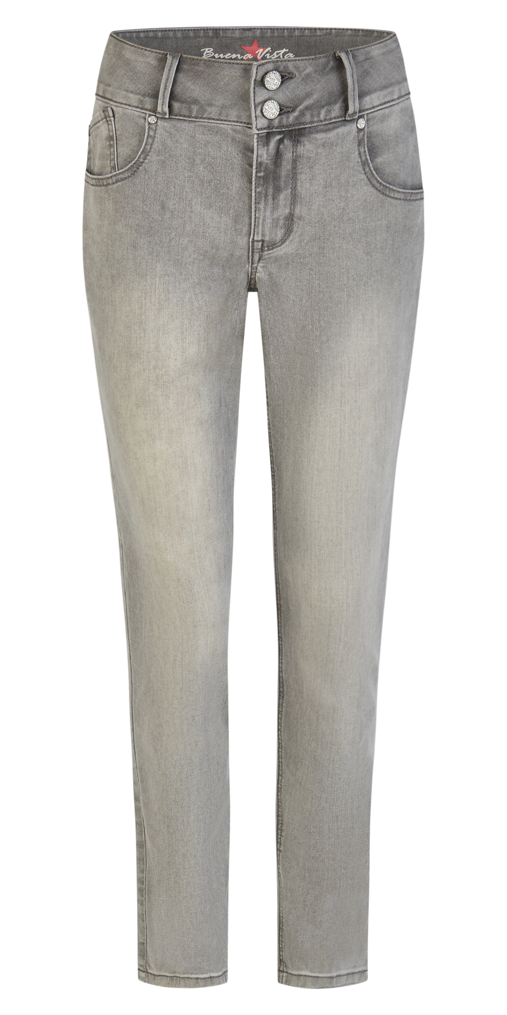 BUENA VISTA Tummyless Cropped - Stone Linen Grey - 2602 B5827 710.9010