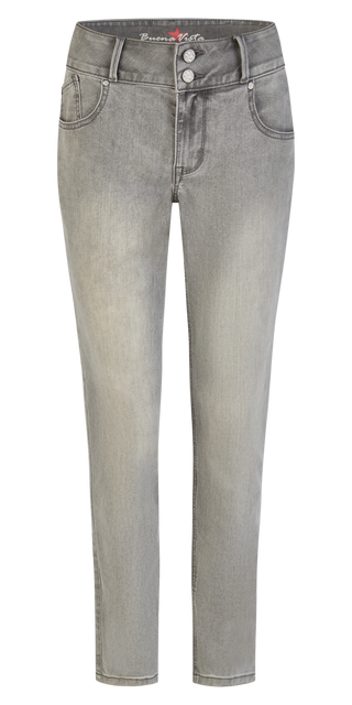BUENA VISTA Tummyless Cropped - Stone Linen Grey - 2602 B5827 710.9010