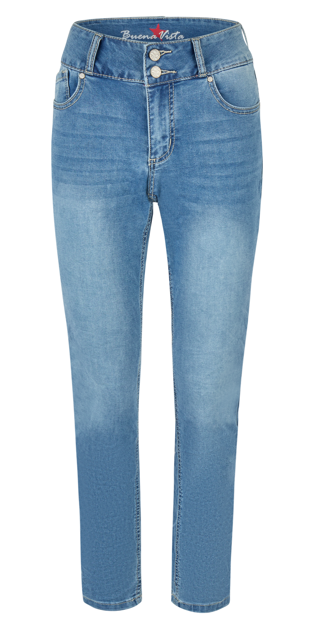 BUENA VISTA TUMMYLESS CROPPED charming blue 2604 B5827 102.8565 - Cozy Denim