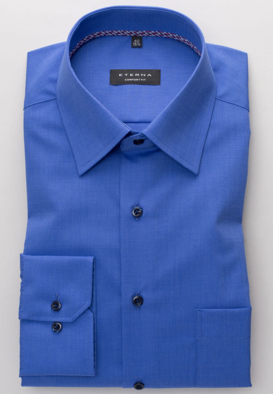 chemise à manches longues eterna comfort fit bleu 3072-16-e18e von Eterna
