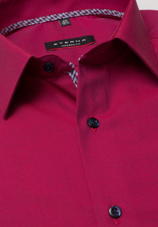 ETERNA MODERN FIT Langarm Hemd - Berry Noir Red - 3072-56-X19P