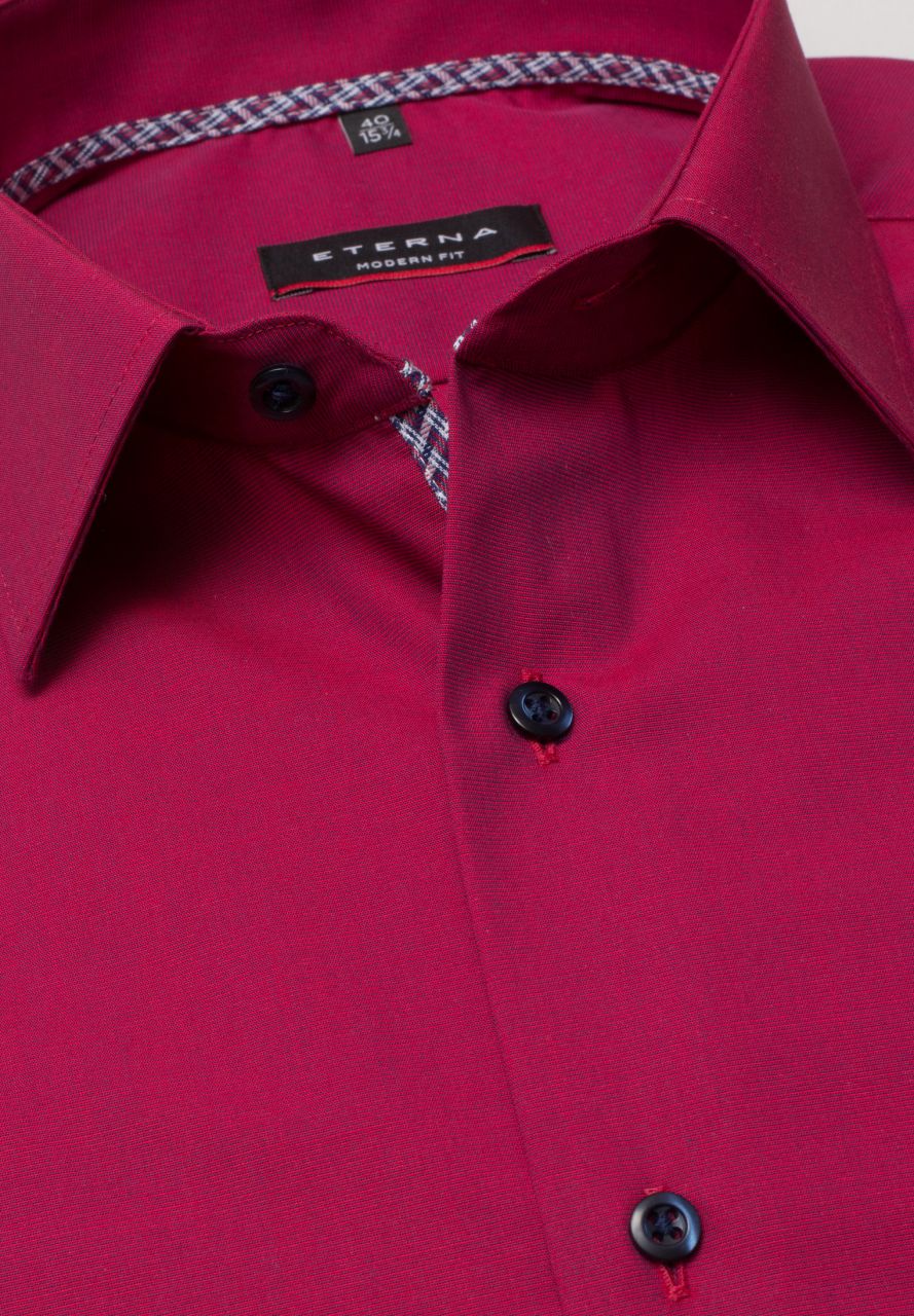 ETERNA MODERN FIT Langarm Hemd - Berry Noir Red - 3072-56-X19P