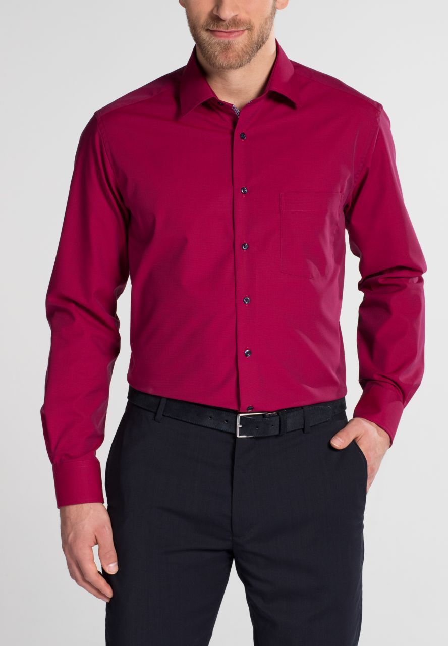 ETERNA MODERN FIT Langarm Hemd - Berry Noir Red - 3072-56-X19P von Eterna