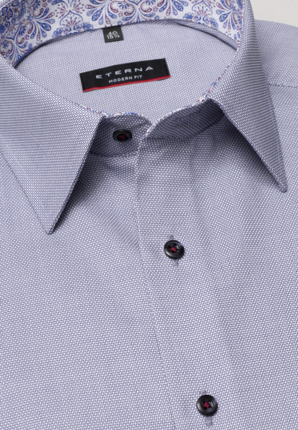 eterna modern fit chemise à manches longues bleu clair-blanc structuré 3270-12-x15v von Eterna