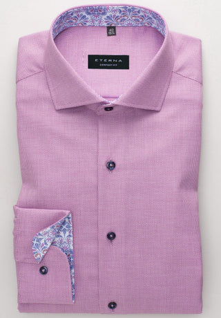 ETERNA COMFORT FIT Langarm Hemd - Lilac Haze White - 3270-95-E14E