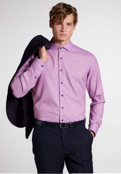 ETERNA COMFORT FIT Langarm Hemd - Lilac Haze White - 3270-95-E14E