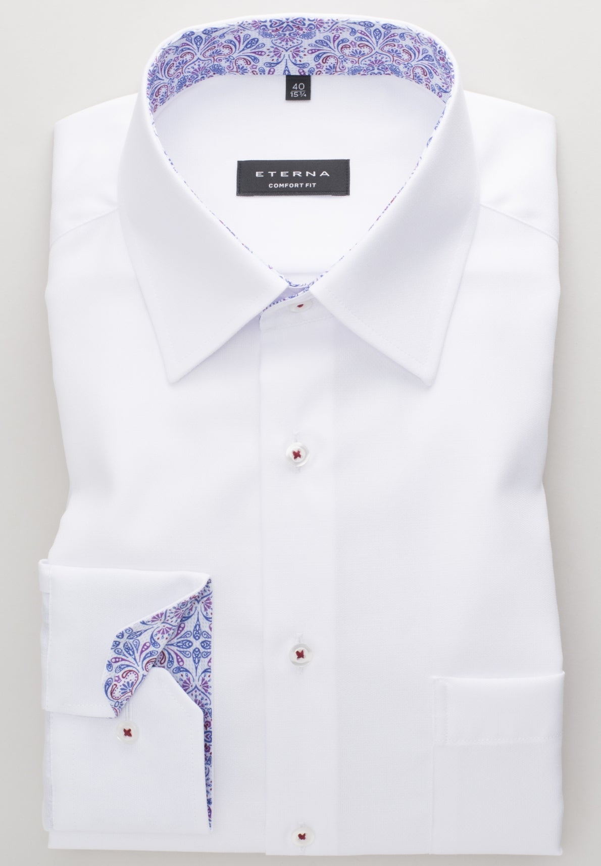 chemise à manches longues eterna comfort fit blanc 3270-00-e14e von Eterna
