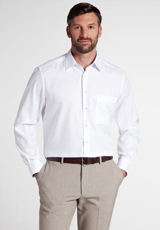 chemise à manches longues eterna comfort fit blanc 3270-00-e14e
