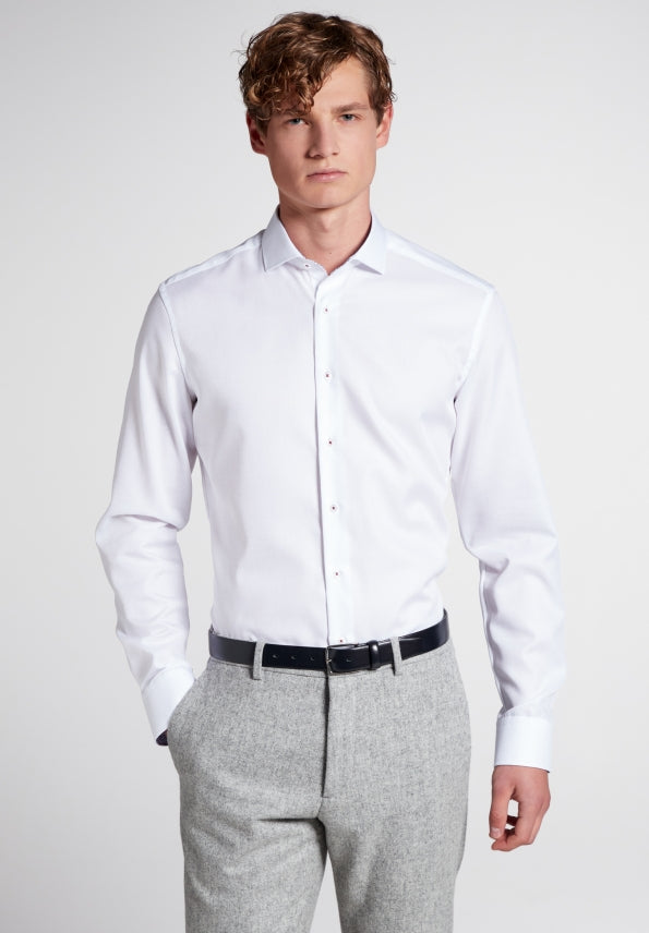 ETERNA SLIM FIT Langarm Hemd - Frosted Porcelain White - 3270-00-F142 von Eterna