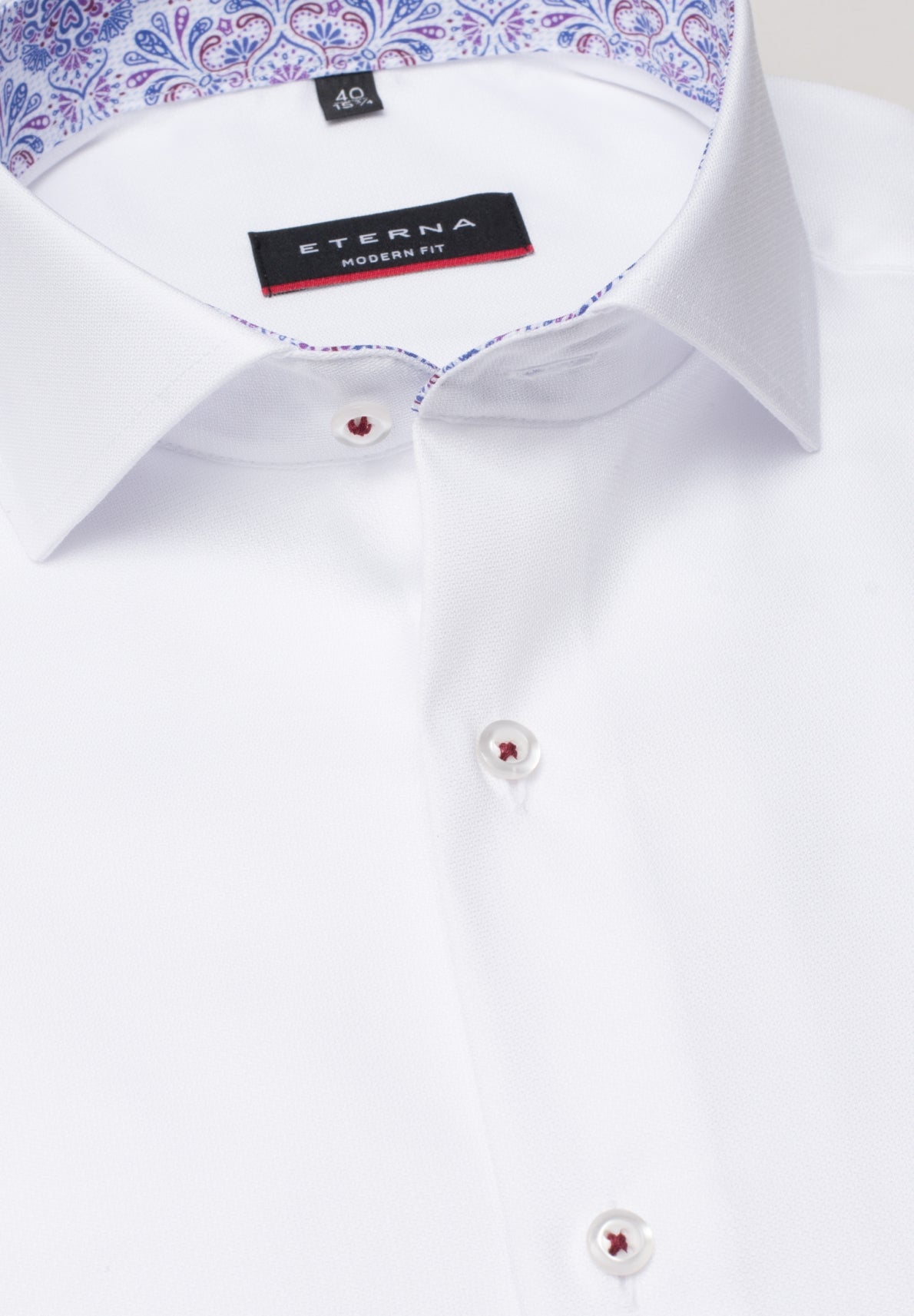 ETERNA MODERN FIT Langarm Hemd - Frosted Riviera White - 3270-00-X15V