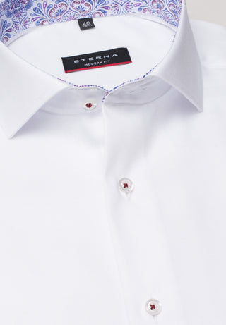 ETERNA MODERN FIT Langarm Hemd - Frosted Riviera White - 3270-00-X15V