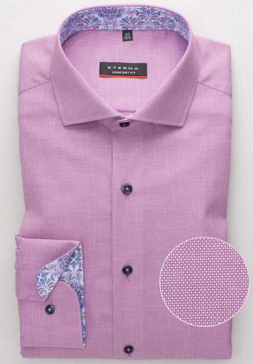 ETERNA MODERN FIT Langarm Hemd - Lavender Mist - 3270-95-X15V von Eterna