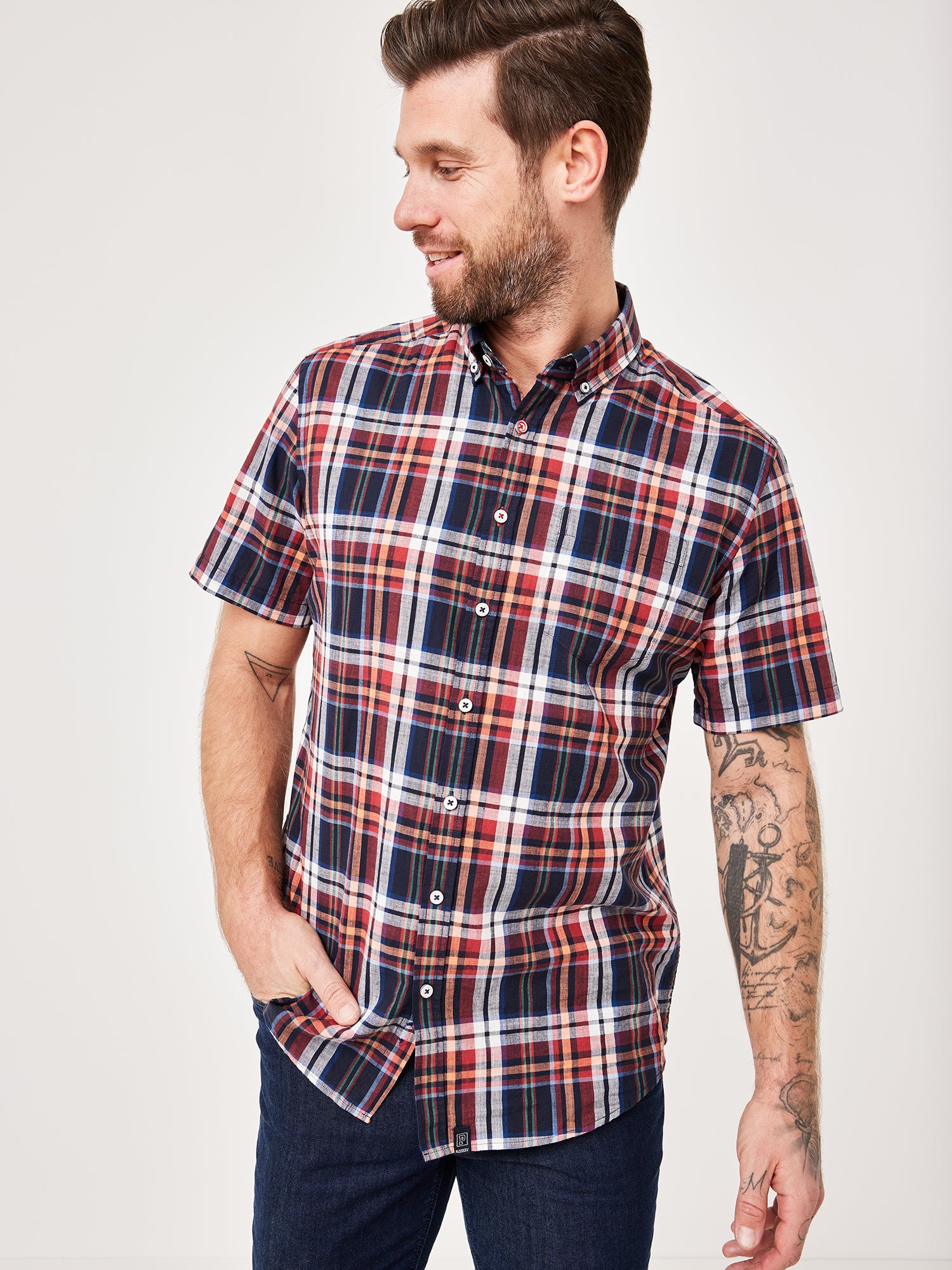 PADDOCKS Kurzarm Hemd Button Down - Cranberry Harbor Check - 33026 7465.1402 von Paddocks