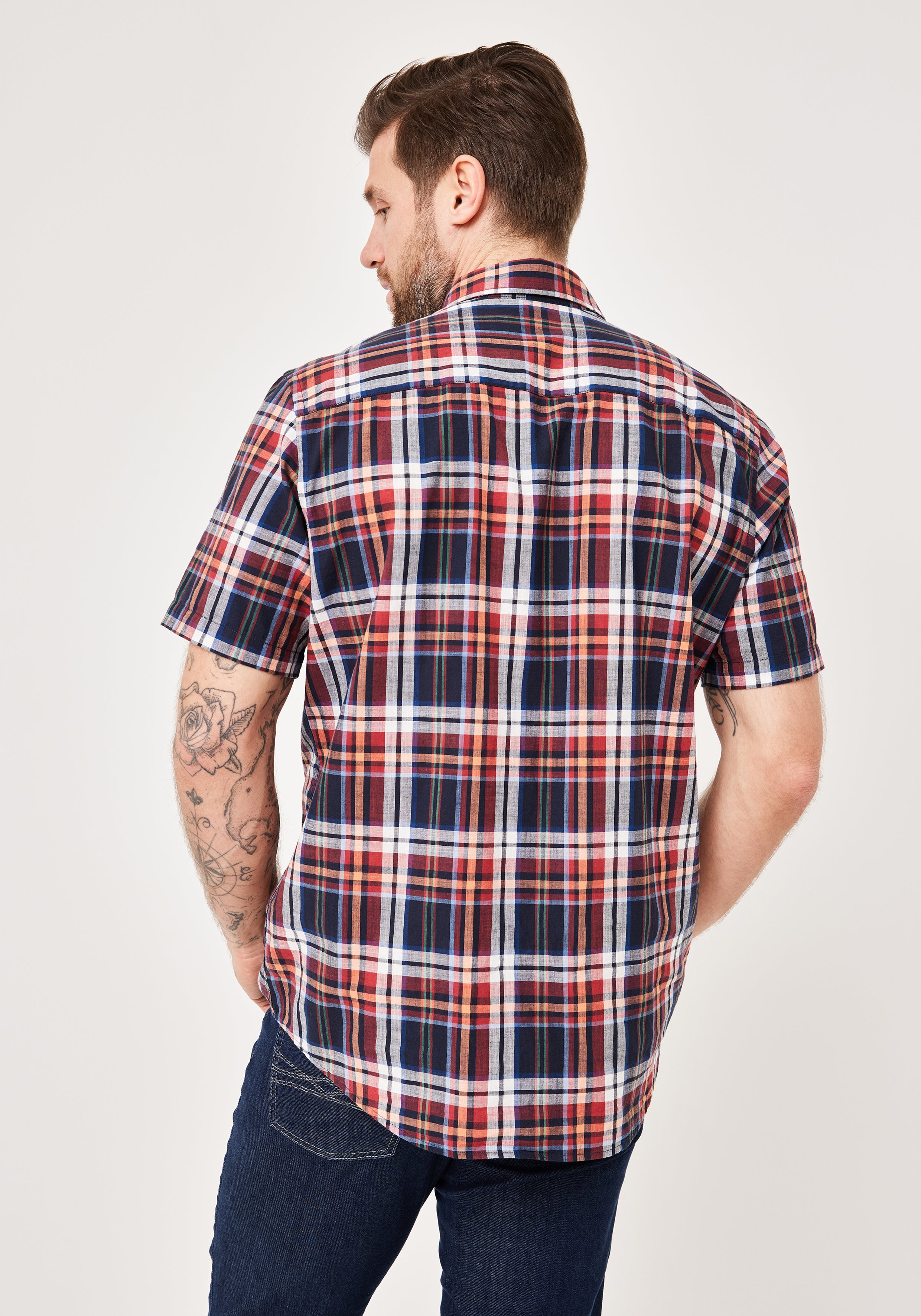 PADDOCKS Kurzarm Hemd Button Down - Cranberry Harbor Check - 33026 7465.1402 von Paddocks