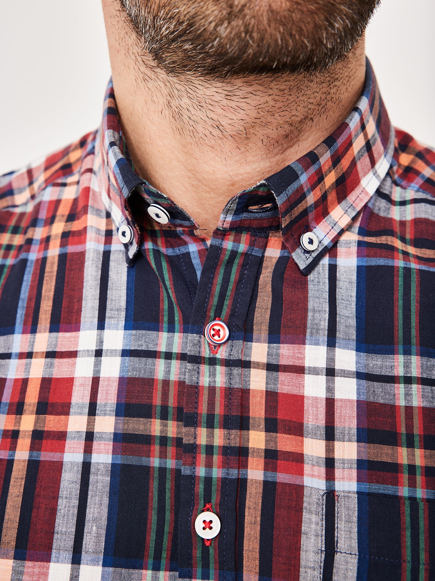 PADDOCKS Kurzarm Hemd Button Down - Cranberry Harbor Check - 33026 7465.1402 von Paddocks