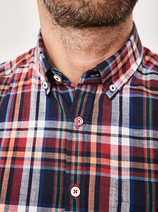 PADDOCKS Kurzarm Hemd Button Down - Cranberry Harbor Check - 33026 7465.1402