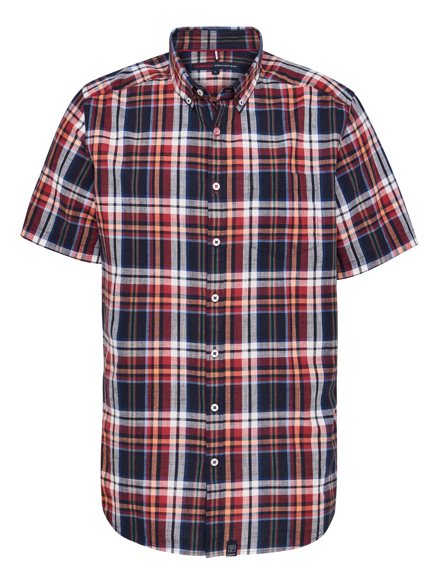 PADDOCKS Kurzarm Hemd Button Down - Cranberry Harbor Check - 33026 7465.1402