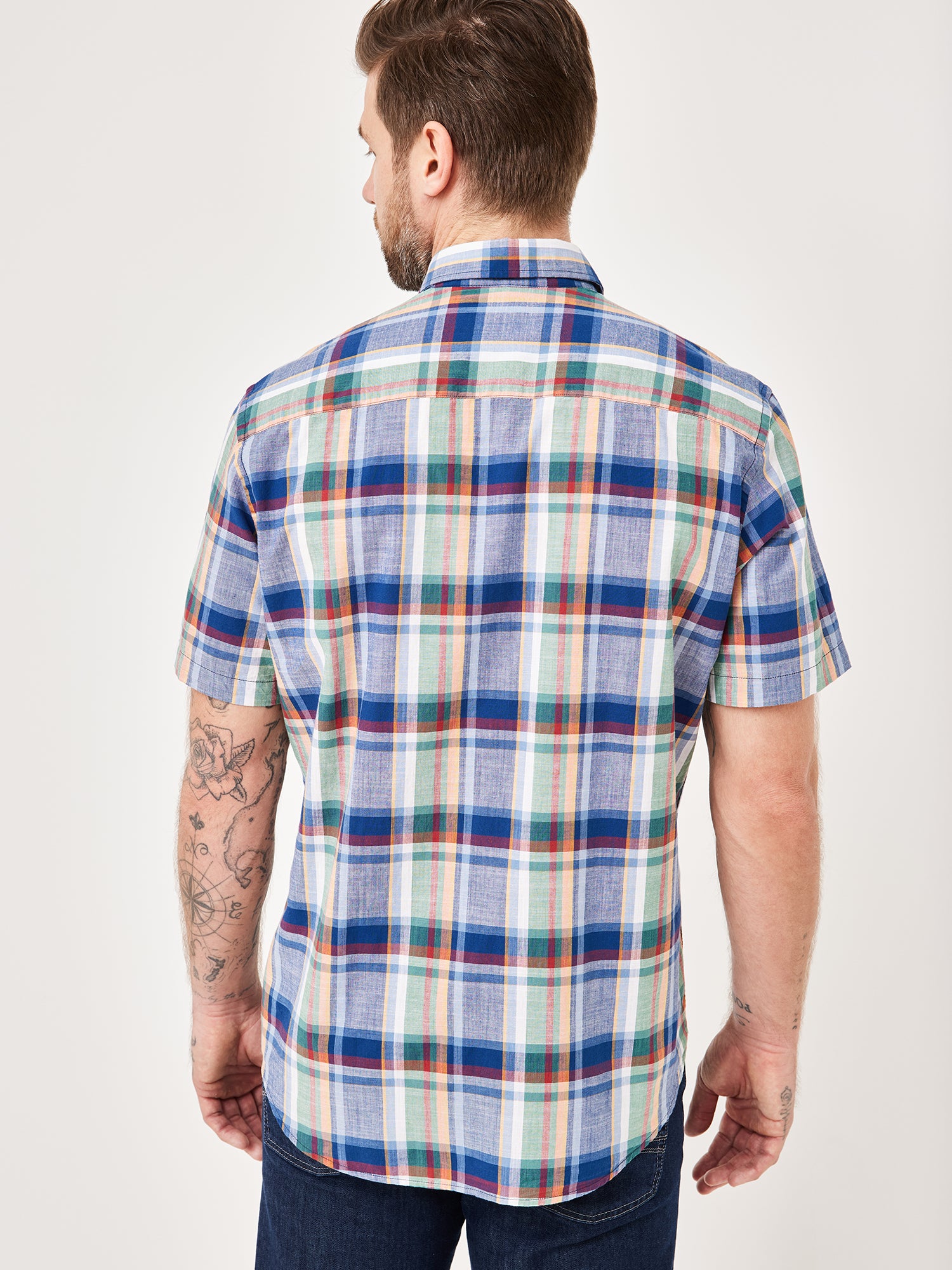 PADDOCKS Kurzarm Hemd Button Down - Harbor Patchwork Blue - 33026 7465.2610 von Paddocks