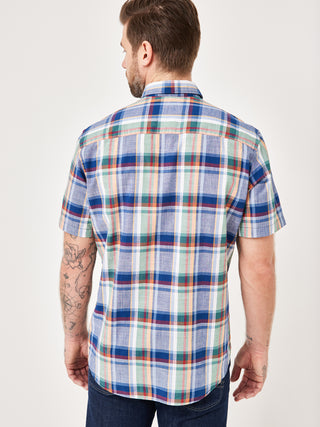 PADDOCKS Kurzarm Hemd Button Down - Harbor Patchwork Blue - 33026 7465.2610