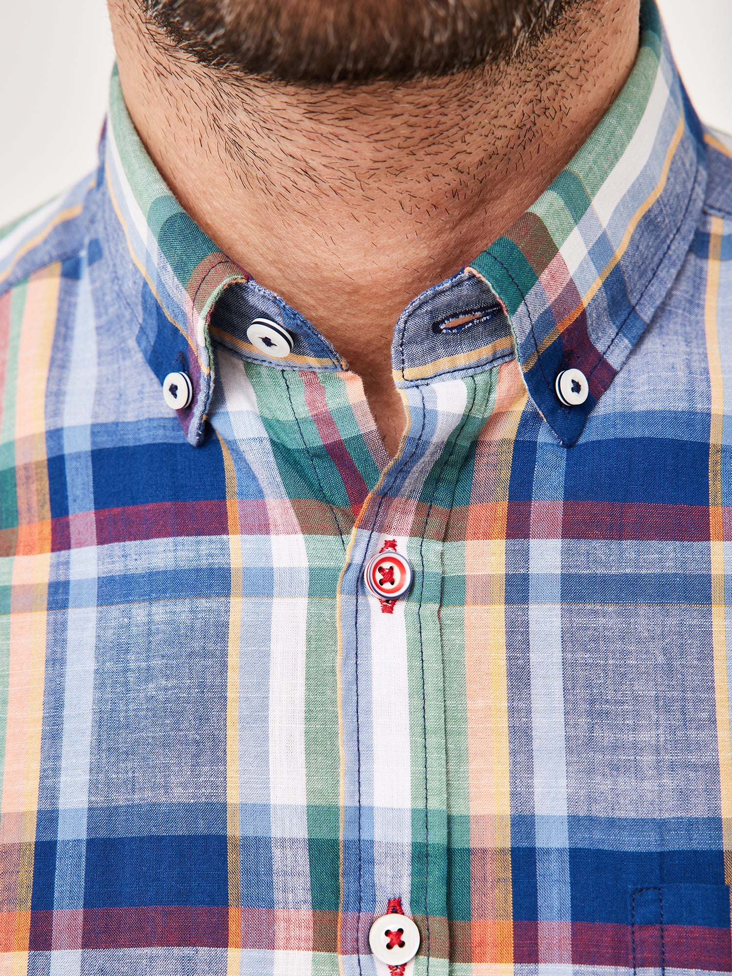 PADDOCKS Kurzarm Hemd Button Down - Harbor Patchwork Blue - 33026 7465.2610 von Paddocks