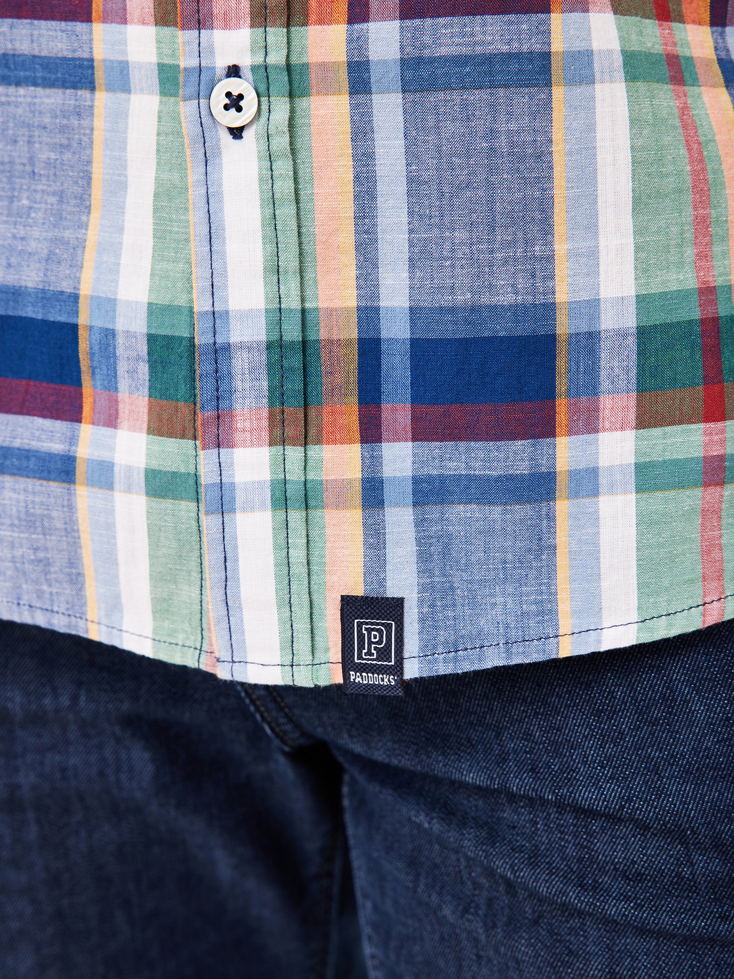PADDOCKS Kurzarm Hemd Button Down - Harbor Patchwork Blue - 33026 7465.2610 von Paddocks