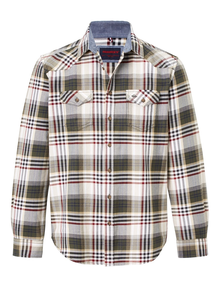 PADDOCKS Ospig Langarm Hemd - Coastal Plaid Cream - 33156 6313.0119