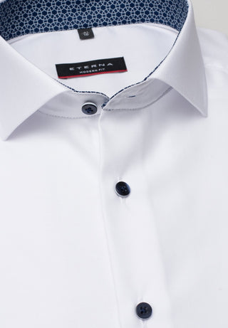 ETERNA MODERN FIT Kurzarm Hemd - Pure White Blue - 3340-00-C15V