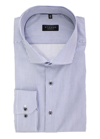 ETERNA COMFORT FIT Langarm Hemd - Blue Sailpinstripe - 3341-16-E18V
