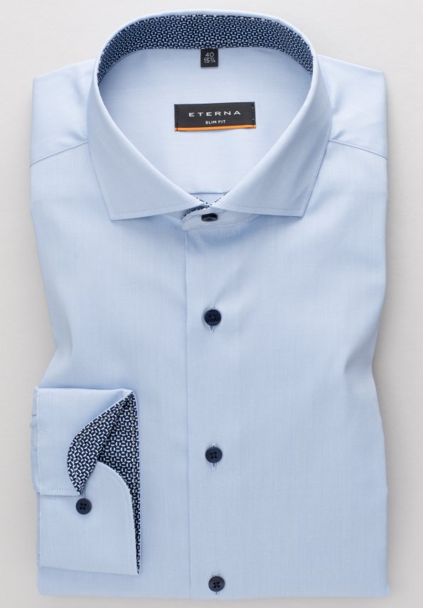 ETERNA Slim Fit Performance Shirt Langarm Hemd - Sky Harbor Light - 3377-12-F142 von Eterna