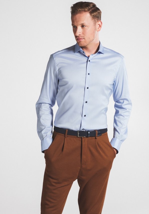 ETERNA Slim Fit Performance Shirt Langarm Hemd - Sky Harbor Light - 3377-12-F142