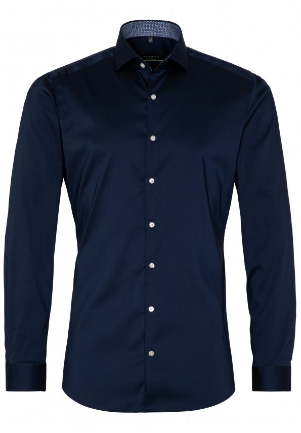 ETERNA SUPER SLIM FIT Performance Shirt Langarm Hemd - Midnight Navy Glow - 3377-19-Z142 von Eterna